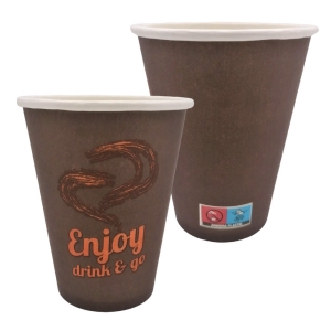 Kubek papierowy 300ml brąz Enjoy Drink&amp;Go 50szt $ (opłata SUP)