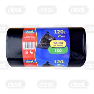 Worki na śmieci 120L czarne eko LD 25szt