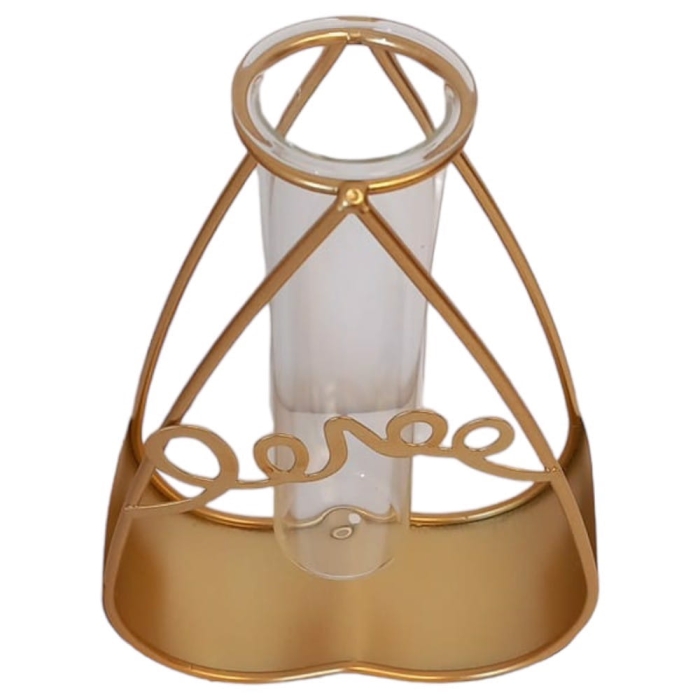 Wazon Na Kwiaty Metalowy Złoty Kształt Serca