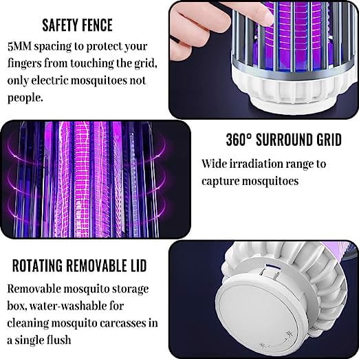 Elektryczna lampa UV LED przeciw owadom akumulator