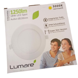 Reflektor Led 18W Wpuszczany Głęb. 26Mm Ip44 3000K