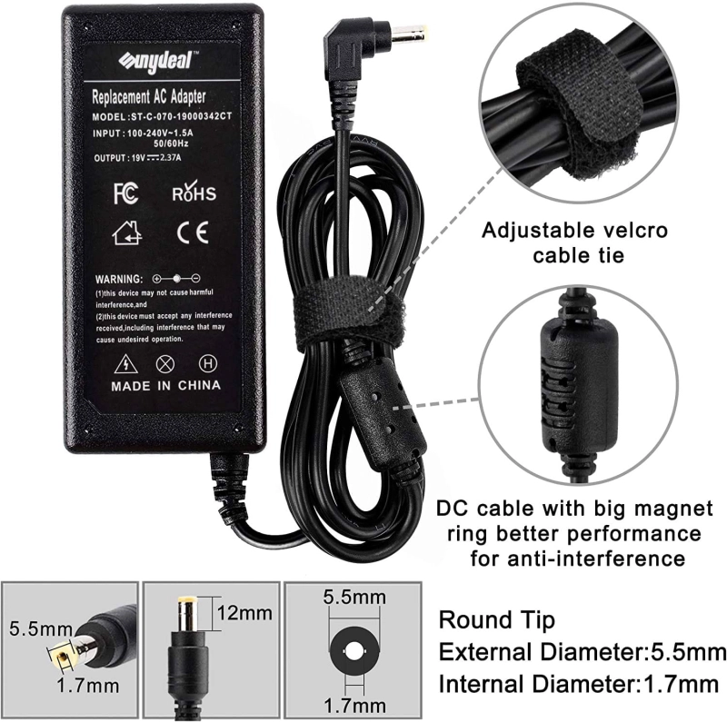 Zasilacz Sunydeal Do Laptopa Acer 65W 45W 19V
