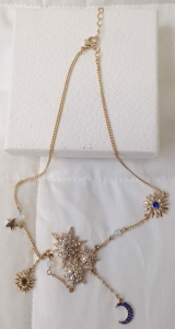 Naszyjnik Gold Z Gwiazdkami 45 Cm Wisiorek