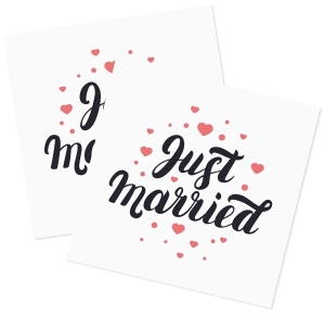 Zestaw 40 serwetek ślubnych LANMOK Just Married Se