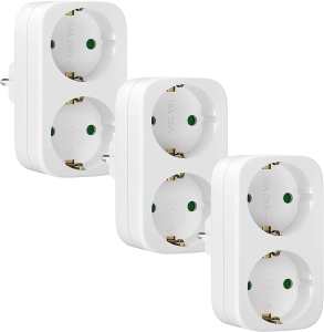 Rozgałęźnik Adapter 2 W 1 Gniazda 3 Szt