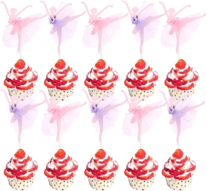 Topper na Muffiny Ciasto Dekoracja Balerina 10szt