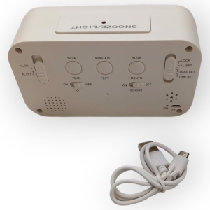 Cyfrowy Budzik Lcd 4,3 Cala Bez Tykania Z Podświet