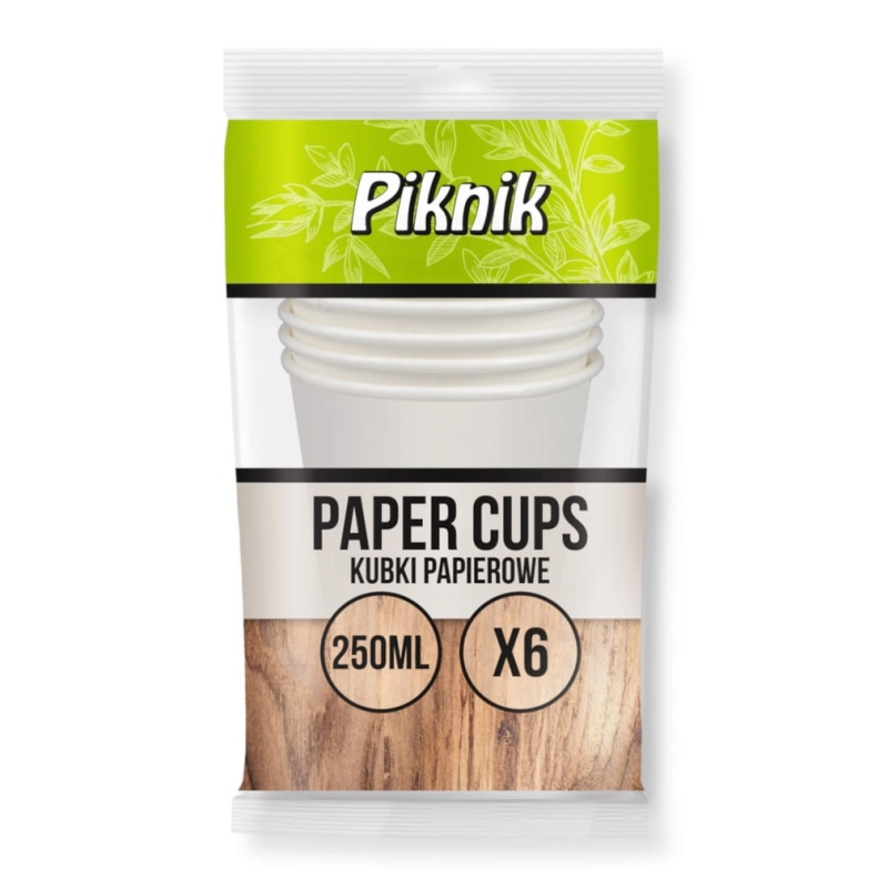 Kubek papierowy 250ml Piknik 6 szt $ (opłata SUP)