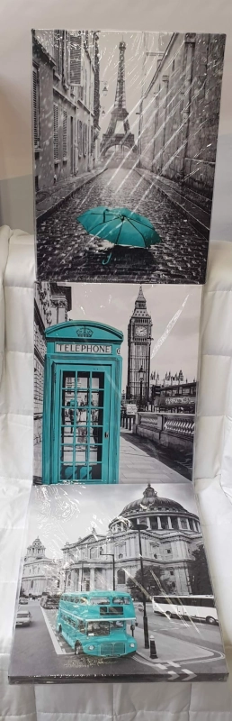 Paris Decor Wall Art do sypialni 30 x 40 cm 3 szt.
