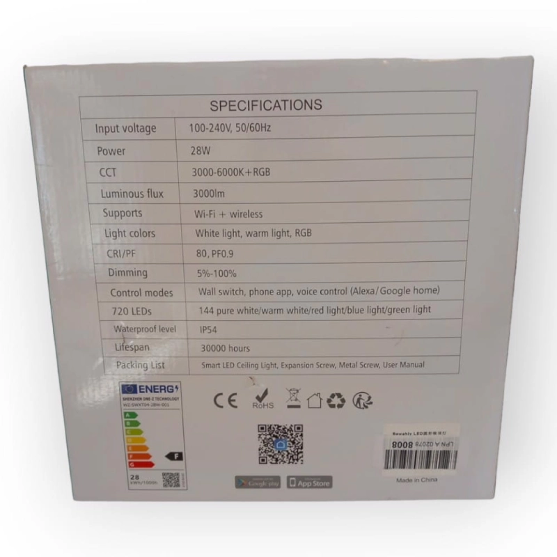 Lampa sufitowa Inteligentna LED 28W Kolor RGB
