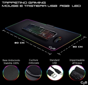 Podkładka Gamingowa Led Pod Mysz Xxl 80X30 Cm
