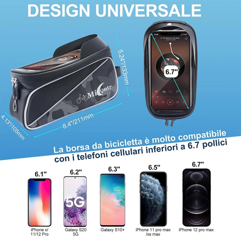 Wodoodporna Sakwa Torba Rowerowa Uchwyt Na Telefon