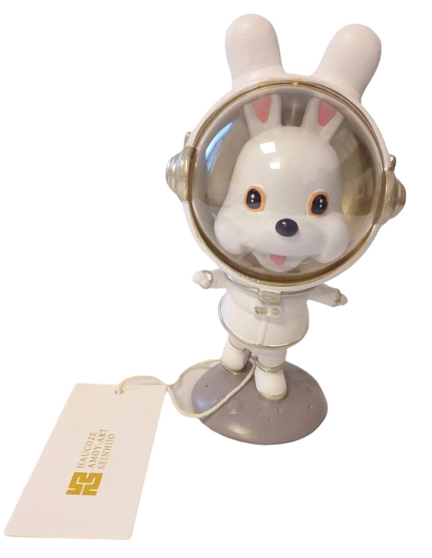 Figurka Dekoracyjna Królik Astronauta Biała 15Cm