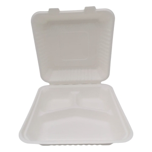 Menu box biodegradowalny trójdzielny pulpa 100szt