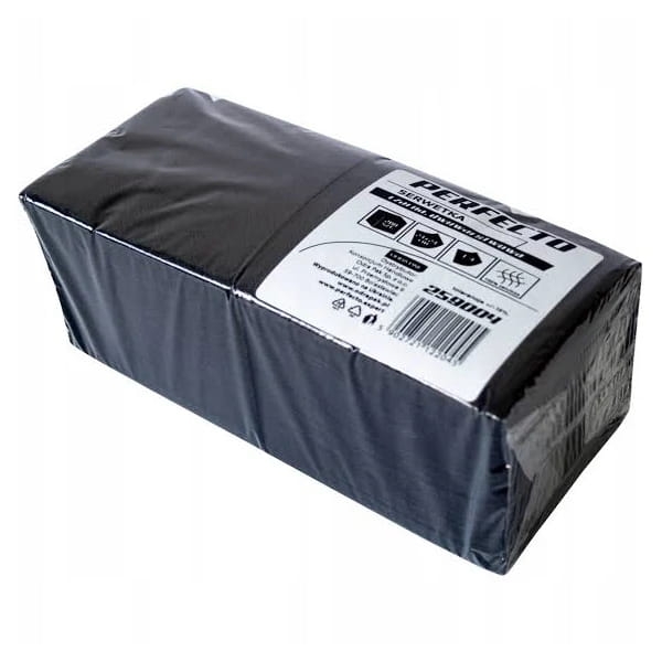 Serwetka gastronomiczna 24x24 czarna 200szt Perfecto-2