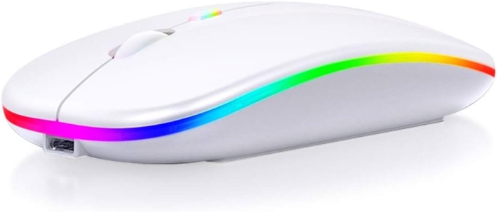 Mysz bezprzewodowa USB z podświetleniem Biała