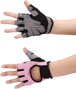 Rękawiczki treningowe amortyzacja siłownia XL róż