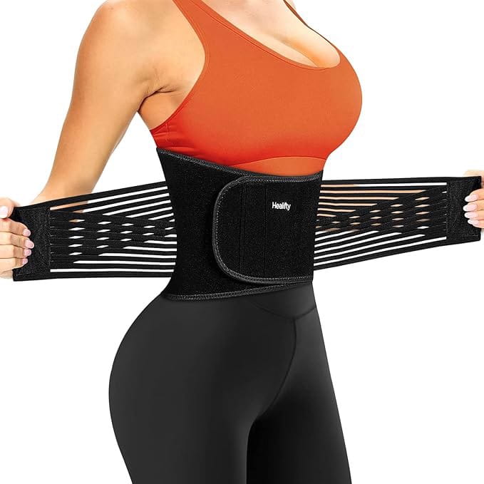 Gorset treningowy czarny elastyczny pas fitness