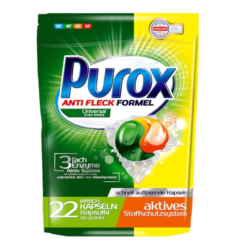 Clovin kapsułki do prania Purox Color&amp;White 22 szt