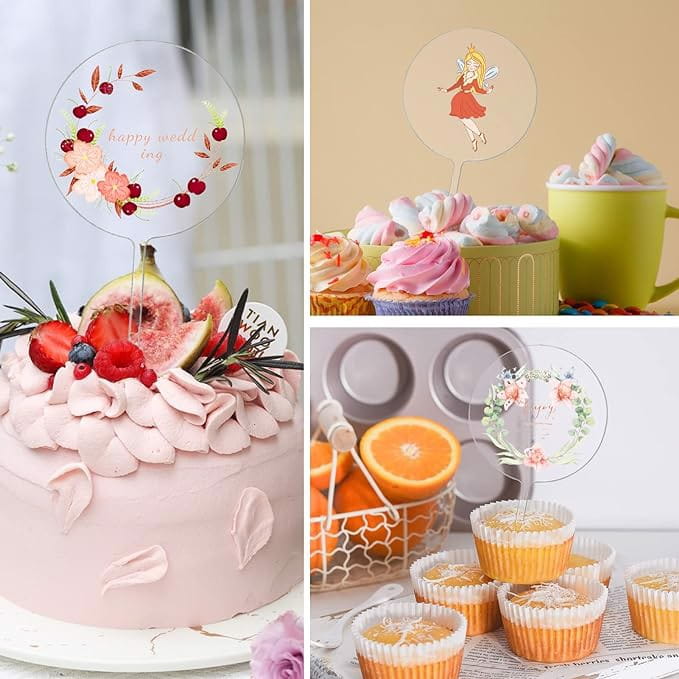 Topper na Tort Ciasto Cupcake Akrylowe 20szt