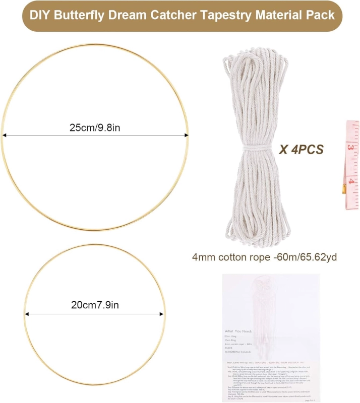Makrama Zestaw Sznurków Obręcze DIY