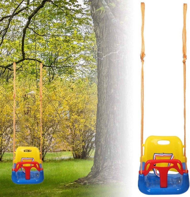 Huśtawka dla dzieci 3w1 Kubełkowa Oparcie Pas