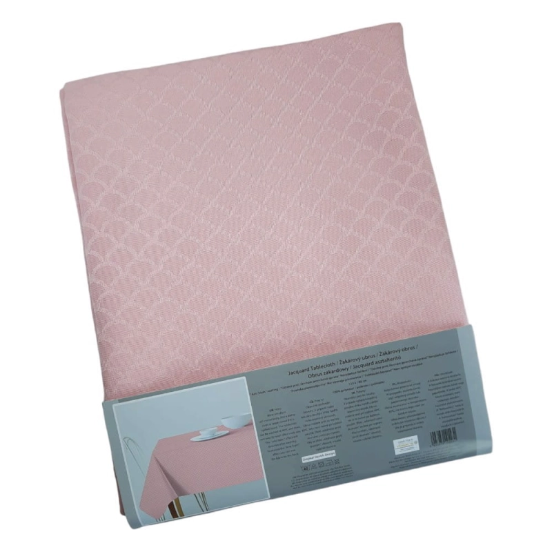 Obrus Plamoodporny Żakardowy 130x180 Różowy
