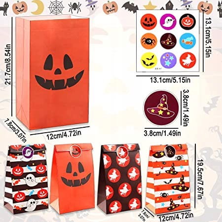 Torby na Słodycze Halloween Papierowe 20x12 12 szt