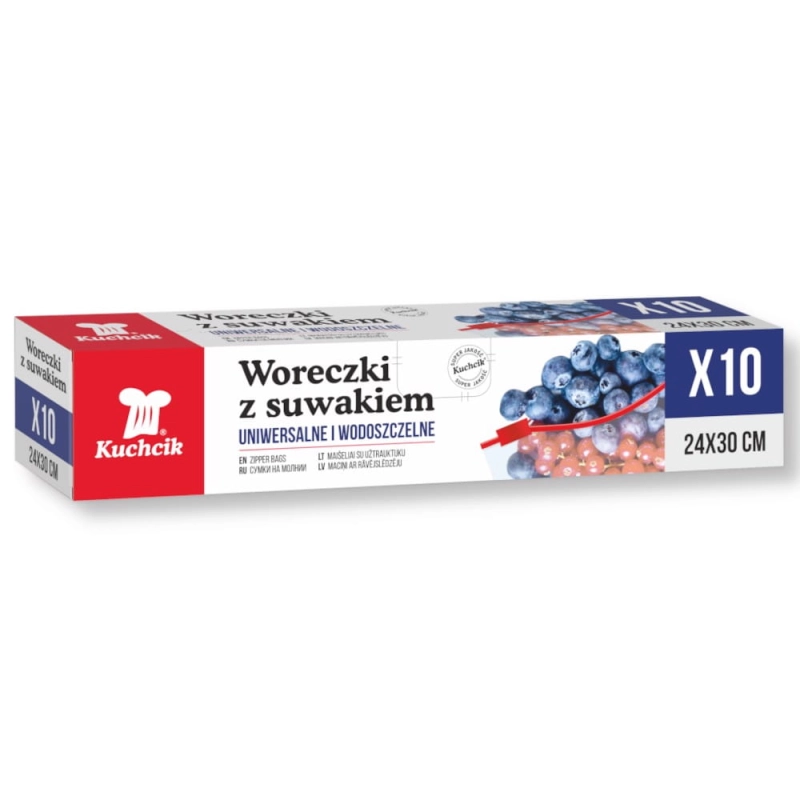 Woreczki na mrożonki z suwakiem 3L 30x24 10szt