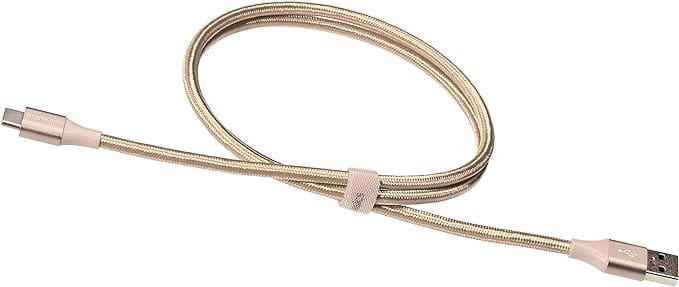 Kabel USB Typ C 3.1 Ładowarka Nylonowy 0,9m Złoty