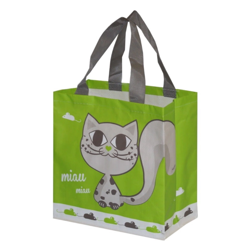 Torba na zakupy 10L 25x15x27 Kitikat zielona 1szt