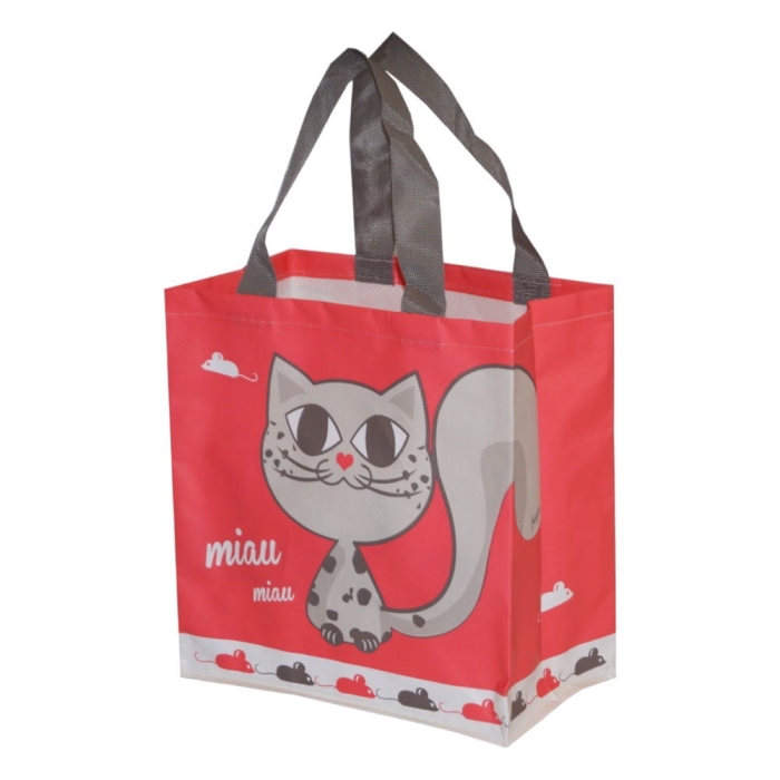 Torba na zakupy 10L 25x15x27 Kitikat różowa 1szt