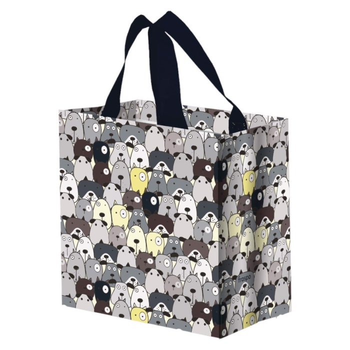 Torba na zakupy 10L 25x15x27 Pysiaki szara 1szt