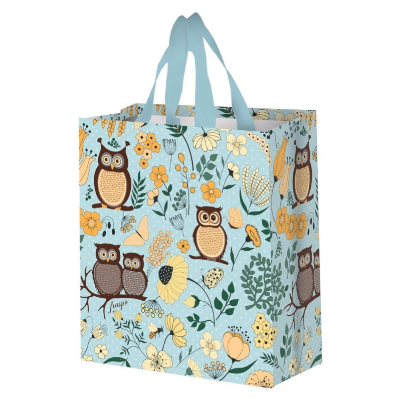 Torba na zakupy 14L 30x14x33 Sówki błękitna 1szt