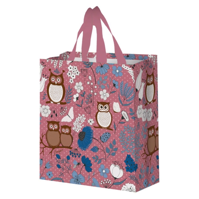 Torba na zakupy 14L 30x14x33 Sówki różowa 1szt