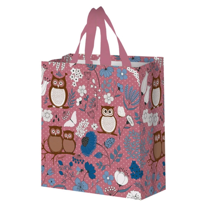 Torba na zakupy 14L 30x14x33 Sówki różowa 1szt