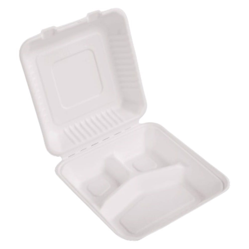 Menu box trójdzielny 235x227 pulpa trzcinowa 50szt