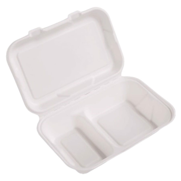 Menu box dwudzielny 251x166 pulpa trzcinowa 50szt