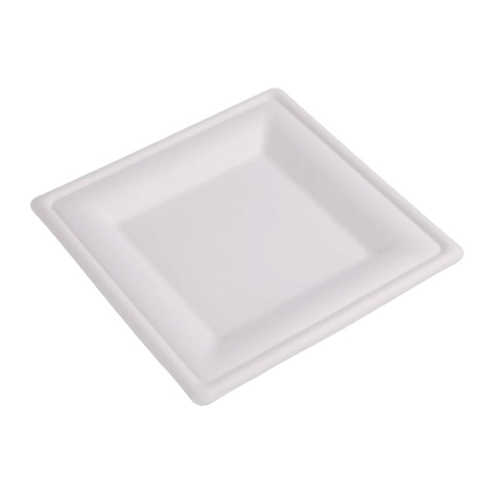 Talerz kwadratowy 20x20cm 8'' pulpa trzcinowa 50sz