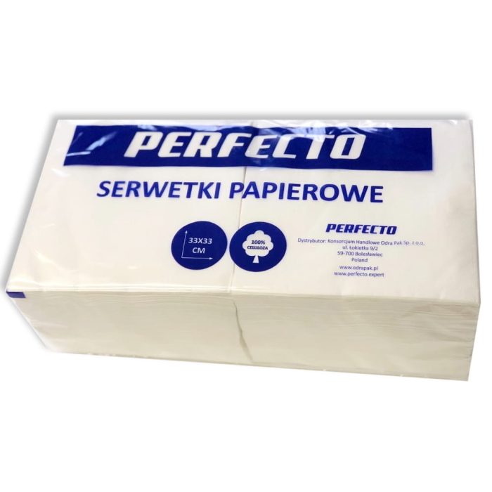 Serwetka Gastronomiczna 33X33 Cięta Biała 500Szt