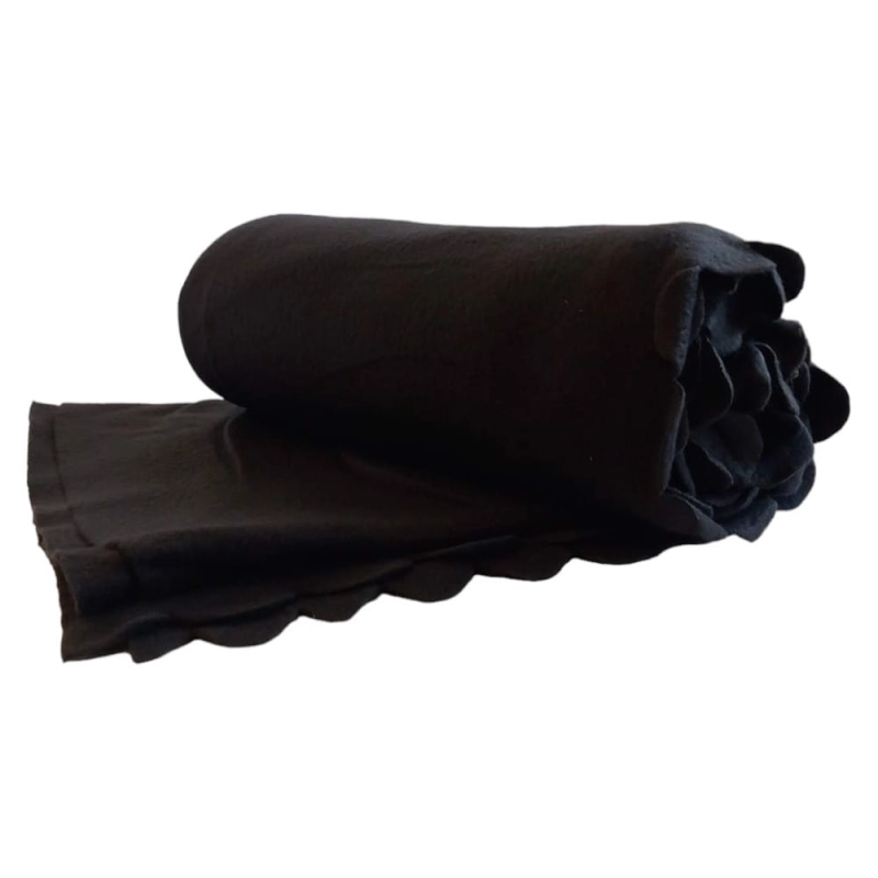 Koc Polarowy 130x170 Narzuta Miękki Czarny