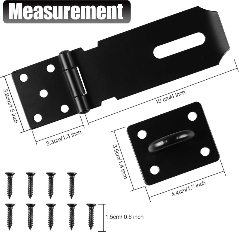 Wrzeciądz skobel na kłódkę do drzwi czarny