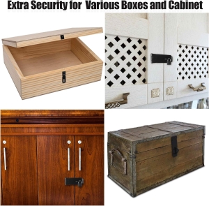 Wrzeciądz skobel na kłódkę do drzwi czarny