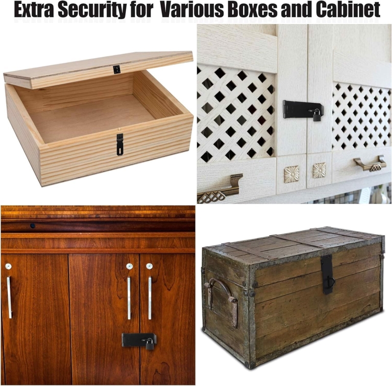 Wrzeciądz skobel na kłódkę do drzwi czarny