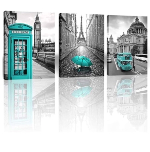 Paris Decor Wall Art do sypialni 30 x 40 cm 3 szt.