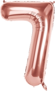 Zestaw 7 Urodziny Baner Balon Siedem lat Różowy