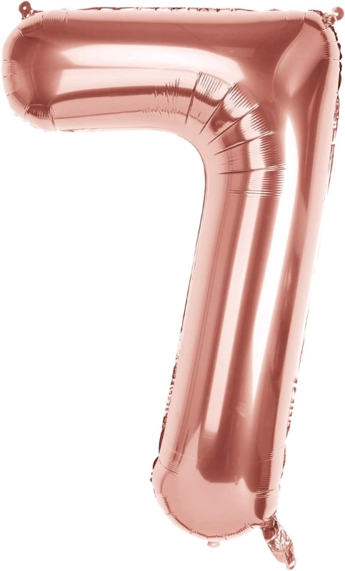 Zestaw 7 Urodziny Baner Balon Siedem lat Różowy