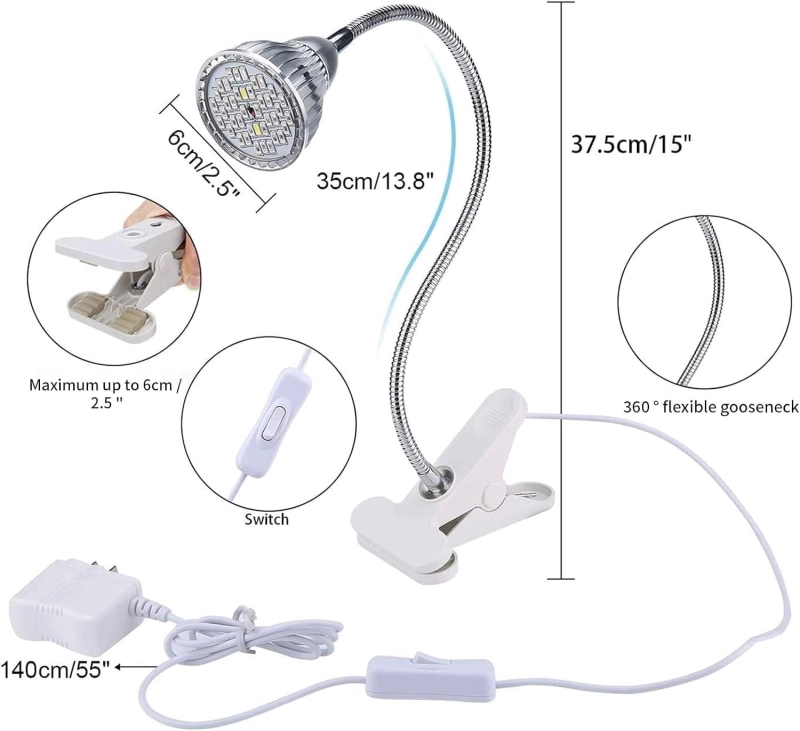 Lampa LED do roślin 9W 40 LED