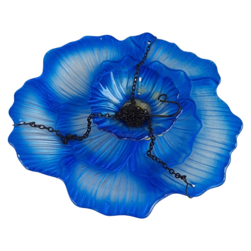 Karmnik wiszący dla ptaków niebieski 30cm