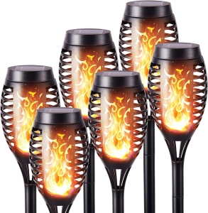 Lampki solarne pochodnia 6 szt efekt płomieni LED